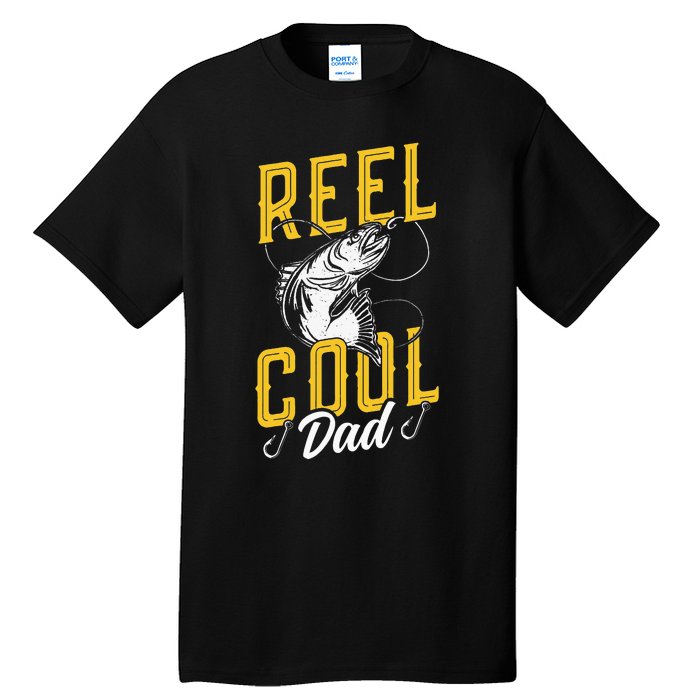 Reel Cool Papa Fishing Dad Gifts Father's Day Fisherman Fish Tall T-Shirt