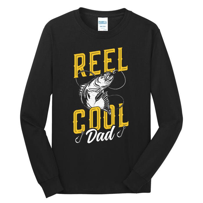 Reel Cool Papa Fishing Dad Gifts Father's Day Fisherman Fish Tall Long Sleeve T-Shirt