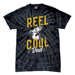 Reel Cool Papa Fishing Dad Gifts Father's Day Fisherman Fish Tie-Dye T-Shirt