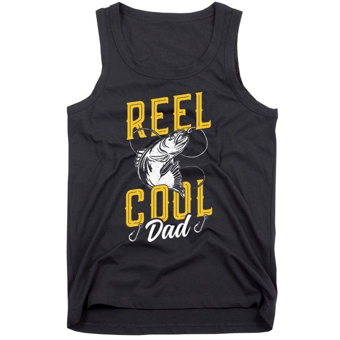 Reel Cool Papa Fishing Dad Gifts Father's Day Fisherman Fish Tank Top