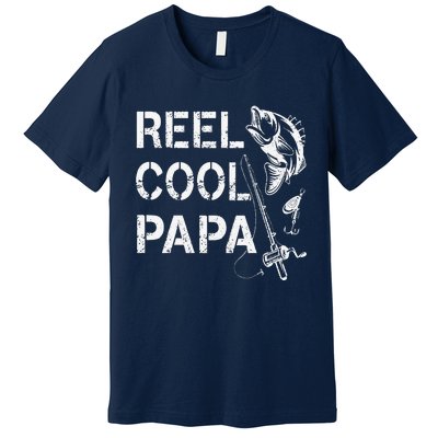 Reel Cool Papa Fishing Dad Gifts Fathers Day Fisherman Fish Premium T-Shirt