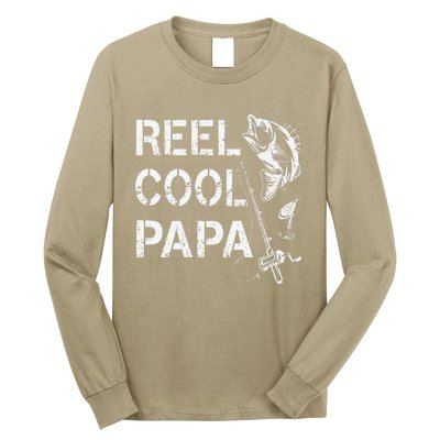 Reel Cool Papa Fishing Dad Gifts Fathers Day Fisherman Fish Long Sleeve Shirt