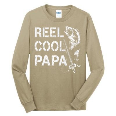 Reel Cool Papa Fishing Dad Gifts Fathers Day Fisherman Fish Tall Long Sleeve T-Shirt