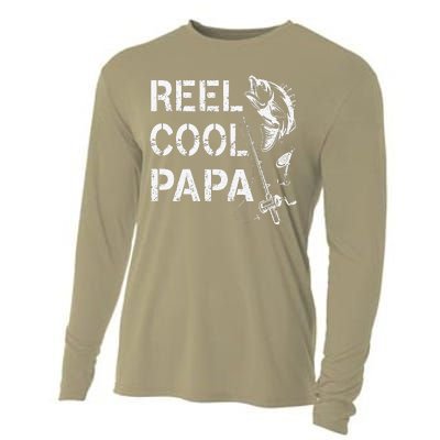 Reel Cool Papa Fishing Dad Gifts Fathers Day Fisherman Fish Cooling Performance Long Sleeve Crew