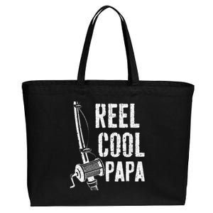 Reel Cool Papa Fishing Daddy Fathers Day Cotton Canvas Jumbo Tote