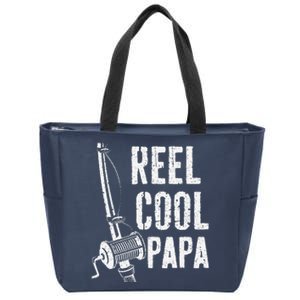 Reel Cool Papa Fishing Daddy Fathers Day Zip Tote Bag