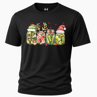 Retro Canned Pickle Christmas Light Xmas Pajama Pickle Lover Performance Shirt