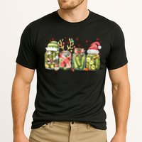 Retro Canned Pickle Christmas Light Xmas Pajama Pickle Lover Cooling Performance Crew T-Shirt