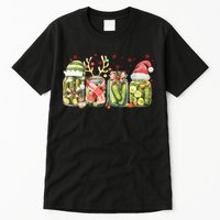 Retro Canned Pickle Christmas Light Xmas Pajama Pickle Lover Tall T-Shirt