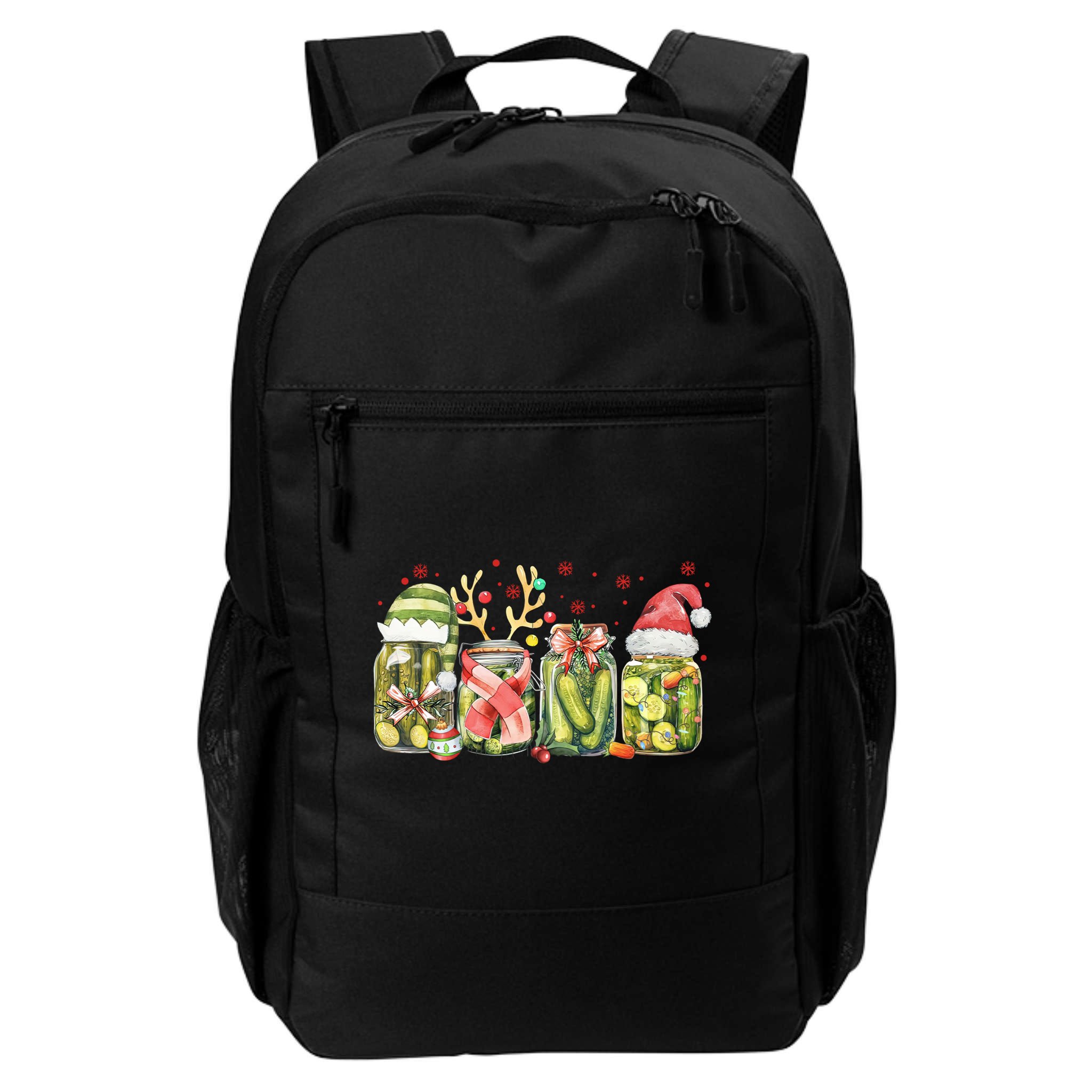 Retro Canned Pickle Christmas Light Xmas Pajama Pickle Lover Backpack