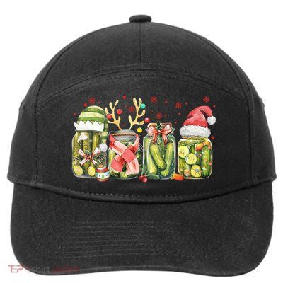 Retro Canned Pickle Christmas Light Xmas Pajama Pickle Lover 7-Panel Snapback Hat