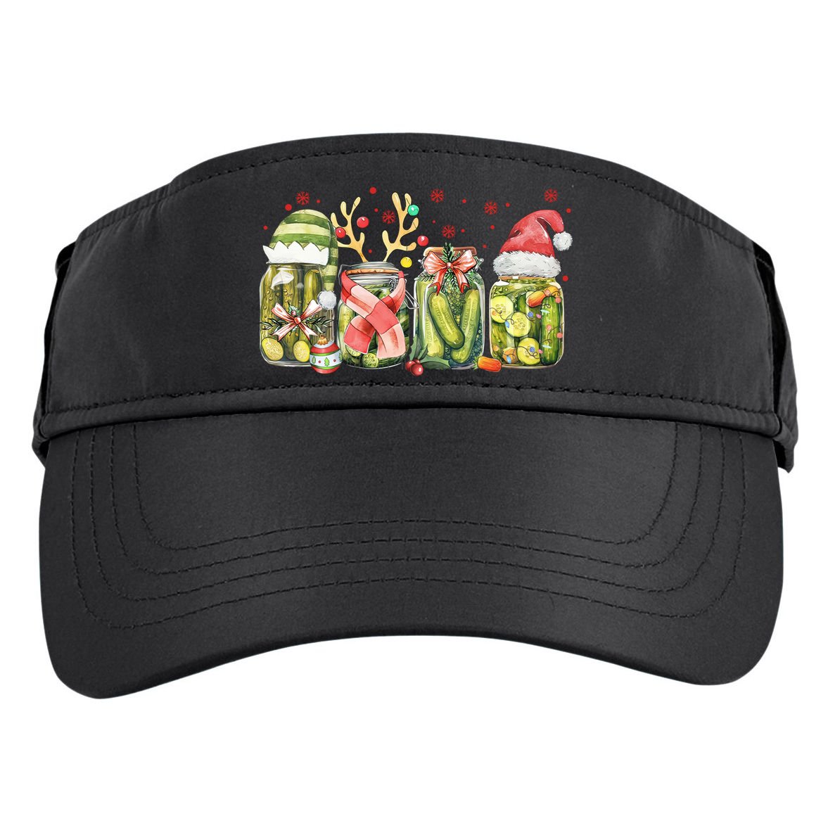 Retro Canned Pickle Christmas Light Xmas Pajama Pickle Lover Adult Drive Performance Visor