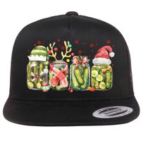 Retro Canned Pickle Christmas Light Xmas Pajama Pickle Lover Flatbill Hat