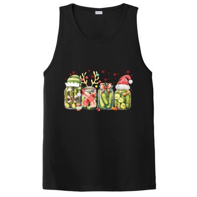 Retro Canned Pickle Christmas Light Xmas Pajama Pickle Lover PosiCharge Competitor Tank