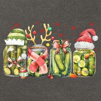 Retro Canned Pickle Christmas Light Xmas Pajama Pickle Lover Cotton Canvas Backpack