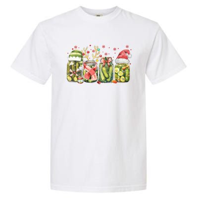 Retro Canned Pickle Christmas Light Xmas Pajama Pickle Lover Garment-Dyed Heavyweight T-Shirt