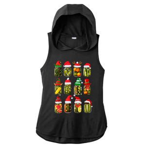 Retro Canned Pickles Jars Christmas Lights Canning Season Ladies PosiCharge Tri-Blend Wicking Draft Hoodie Tank