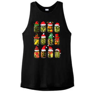 Retro Canned Pickles Jars Christmas Lights Canning Season Ladies PosiCharge Tri-Blend Wicking Tank