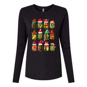 Retro Canned Pickles Jars Christmas Lights Canning Season Womens Cotton Relaxed Long Sleeve T-Shirt