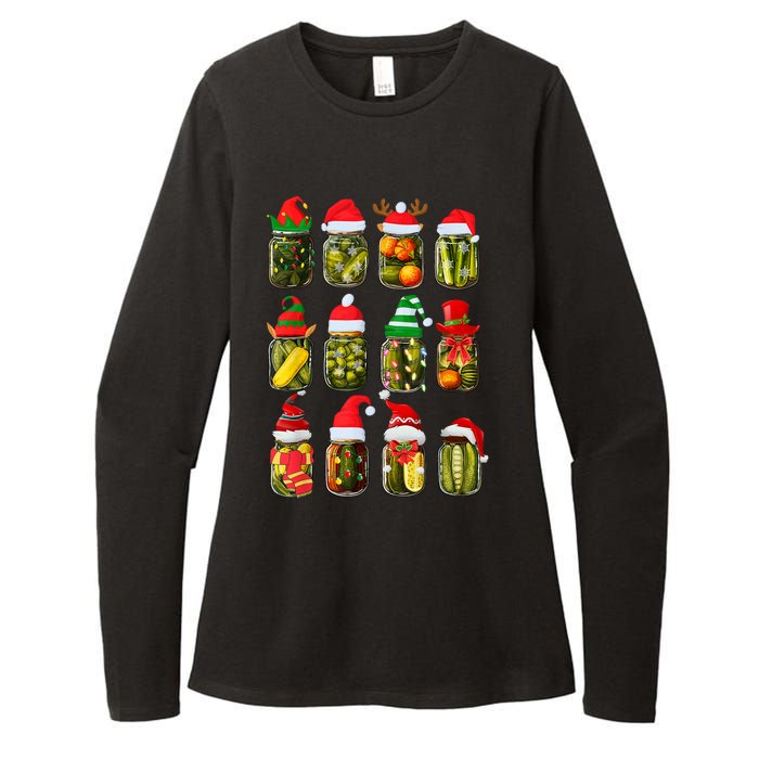 Retro Canned Pickles Jars Christmas Lights Canning Season Womens CVC Long Sleeve Shirt