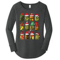 Retro Canned Pickles Jars Christmas Lights Canning Season Women's Perfect Tri Tunic Long Sleeve Shirt