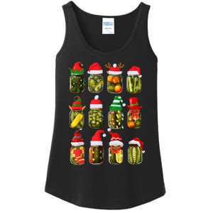 Retro Canned Pickles Jars Christmas Lights Canning Season Ladies Essential Tank