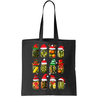 Retro Canned Pickles Jars Christmas Lights Canning Season Tote Bag