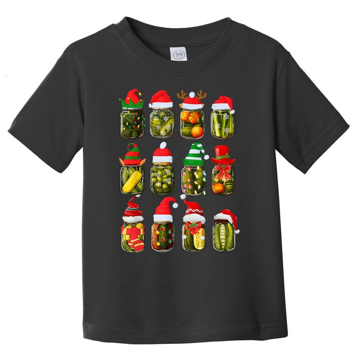 Retro Canned Pickles Jars Christmas Lights Canning Season Toddler T-Shirt