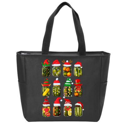 Retro Canned Pickles Jars Christmas Lights Canning Season Zip Tote Bag