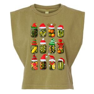 Retro Canned Pickles Jars Christmas Lights Canning Season Garment-Dyed Women's Muscle Tee