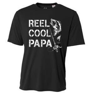 Reel Cool Papa Fishing Dad Gifts Fathers Day Fisherman Fish Cooling Performance Crew T-Shirt