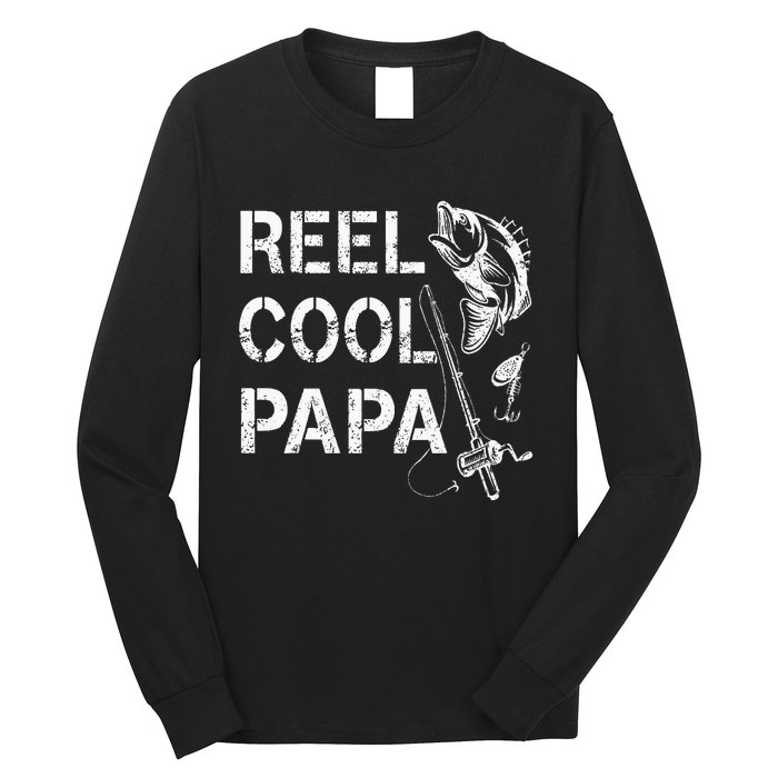 Reel Cool Papa Fishing Dad Gifts Fathers Day Fisherman Fish Long Sleeve Shirt