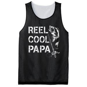 Reel Cool Papa Fishing Dad Gifts Fathers Day Fisherman Fish Mesh Reversible Basketball Jersey Tank