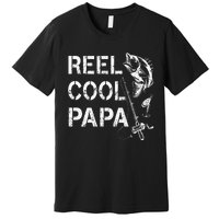 Reel Cool Papa Fishing Dad Gifts Fathers Day Fisherman Fish Premium T-Shirt