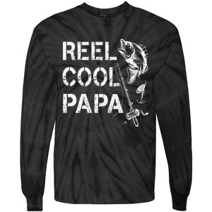 Reel Cool Papa Fishing Dad Gifts Fathers Day Fisherman Fish Tie-Dye Long Sleeve Shirt