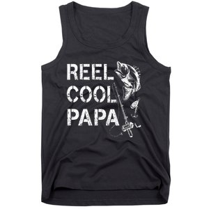 Reel Cool Papa Fishing Dad Gifts Fathers Day Fisherman Fish Tank Top