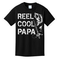 Reel Cool Papa Fishing Dad Gifts Fathers Day Fisherman Fish Kids T-Shirt