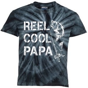 Reel Cool Papa Fishing Dad Gifts Fathers Day Fisherman Fish Kids Tie-Dye T-Shirt