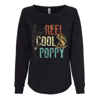 Reel Cool Poppy Fishing Grandpa Gift Fathers Day Fisherman Womens California Wash Sweatshirt