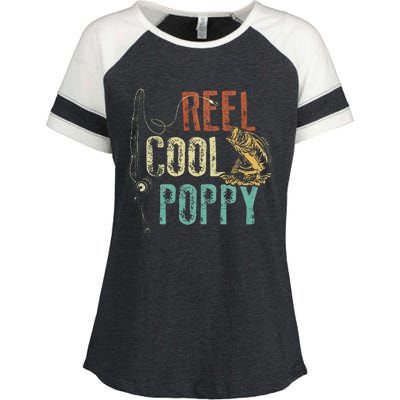 Reel Cool Poppy Fishing Grandpa Gift Fathers Day Fisherman Enza Ladies Jersey Colorblock Tee