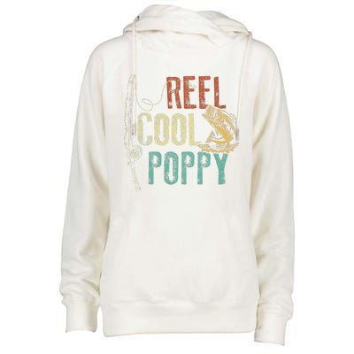 Reel Cool Poppy Fishing Grandpa Gift Fathers Day Fisherman Womens Funnel Neck Pullover Hood