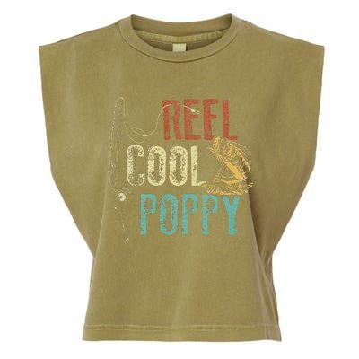 Reel Cool Poppy Fishing Grandpa Gift Fathers Day Fisherman Garment-Dyed Women's Muscle Tee