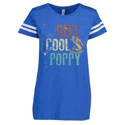 Reel Cool Poppy Fishing Grandpa Gift Fathers Day Fisherman Enza Ladies Jersey Football T-Shirt