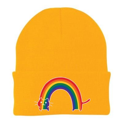 Rainbow Cat Pride Lgbtq Cat Lovers Knit Cap Winter Beanie