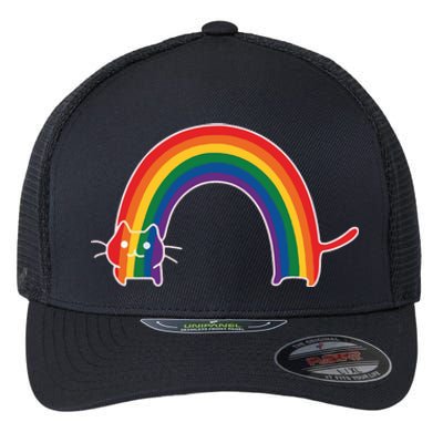 Rainbow Cat Pride Lgbtq Cat Lovers Flexfit Unipanel Trucker Cap