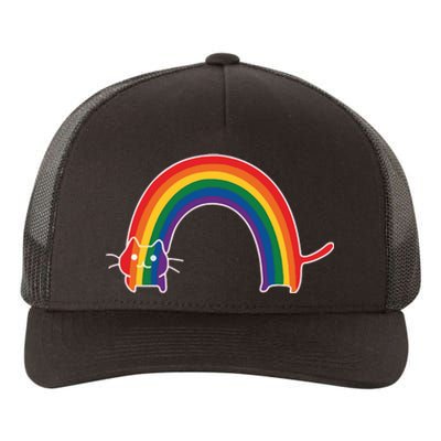 Rainbow Cat Pride Lgbtq Cat Lovers Yupoong Adult 5-Panel Trucker Hat