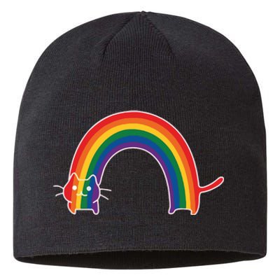 Rainbow Cat Pride Lgbtq Cat Lovers Sustainable Beanie