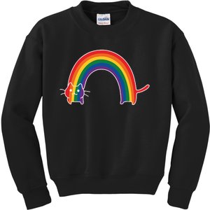 Rainbow Cat Pride Lgbtq Cat Lovers Kids Sweatshirt