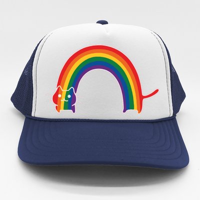 Rainbow Cat Pride Lgbtq Cat Lovers Trucker Hat