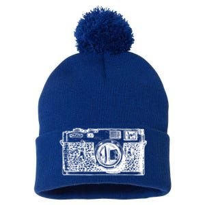 Retro Camera Photographer Gift Pom Pom 12in Knit Beanie